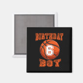 Aimant Basket - Anniversaire Garçon 6 Anniversaire 6e Ann (Recto/Verso)