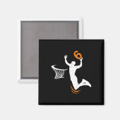 Aimant Basket-ball 6 ans Dunk 6 ans Fête Boys (Recto/Verso)