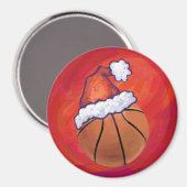 Aimant Basket-ball à Santa Hat (Recto/Verso)