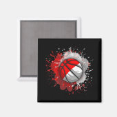 Aimant Basket-ball avec drapeau indonésien (Recto/Verso)