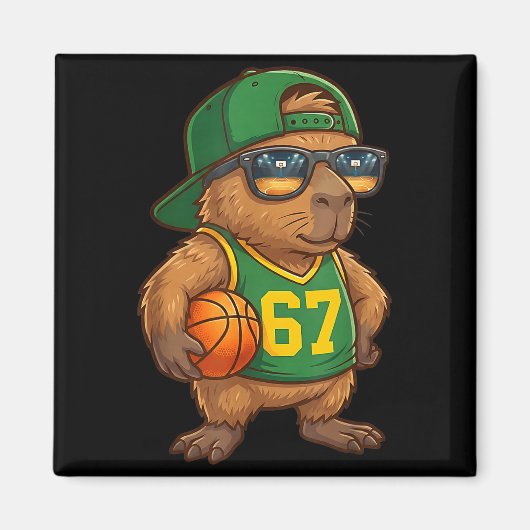 Aimant Basket-ball Capybara 67 Génération Alpha Argot Srt (Devant)