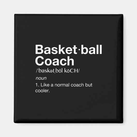 Aimant Basket-ball Coach Cadeau Fun Basketball Définition (Devant)