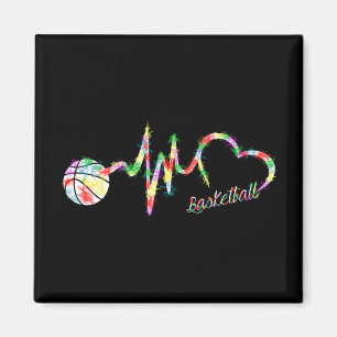 Aimant Basket-ball coloré Fumée Heartbeat