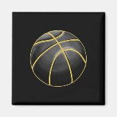Aimant Basket-ball Illustration Black Gold Ball Design St (Devant)