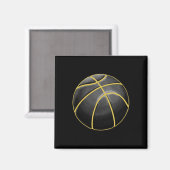 Aimant Basket-ball Illustration Black Gold Ball Design St (Recto/Verso)