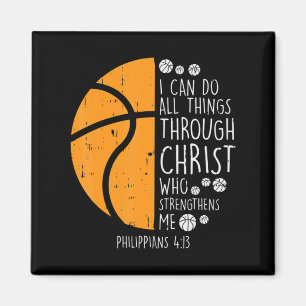 Aimant Basket-ball je peux faire des choses Bible contre
