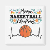 Aimant Basket-ball Joyeux Noël avec balle (Devant)
