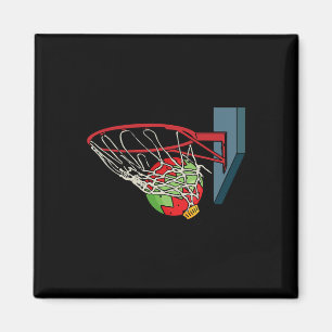 Aimant Basket-ball Noël Pyjama Cool Sport X-mas Ball