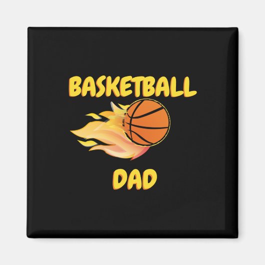 Aimant Basket-ball papa Fiery Basketball Conception cadea (Devant)