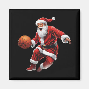 Aimant Basket-ball Père Noël Slam Dunk Vilain Noël