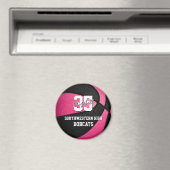 Aimant basket-ball personnalisé rose girly (In Situ (Lave-vaisselle))