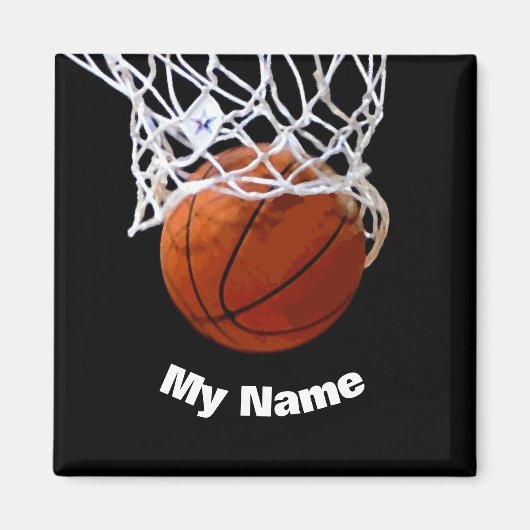 Aimant Basket-ball Votre nom (Devant)