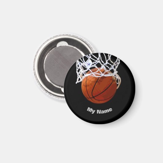 Aimant Basket-ball Votre nom (Recto/Verso)
