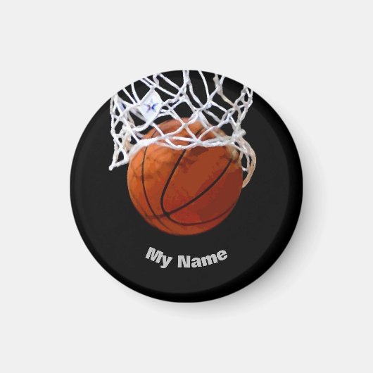 Aimant Basket-ball Votre nom (Devant)