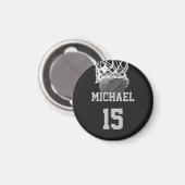 Aimant Basket-ball Votre nom (Recto/Verso)