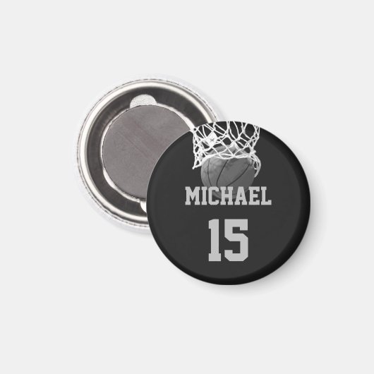 Aimant Basket-ball Votre nom (Recto/Verso)