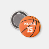 Aimant Basket-ball Votre nom (Recto/Verso)