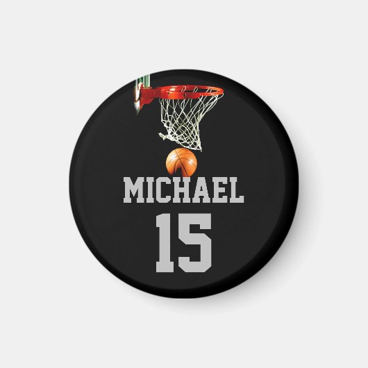 Aimant Basket-ball Votre nom (Devant)