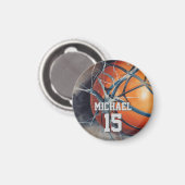 Aimant Basket-ball Votre nom (Recto/Verso)