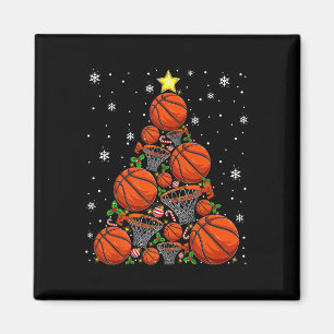 Aimant Basket-ball Xmas Tree Lights Père Noël Basket-ball