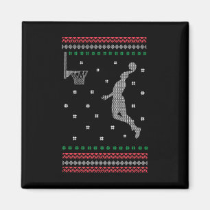 Aimant Basket Dunking Christmas Cool Sport Ugly X-Mas