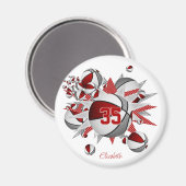 Aimant basket gris rouge stars acheter 1 ou acheter en éq (Recto/Verso)