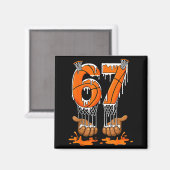 Aimant Basketball 67 Six Seven Drôle Gen Alpha Meme Drip (Recto/Verso)