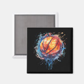 Aimant Basketball Aquarelle Artework Basketball Hop Colo (Recto/Verso)