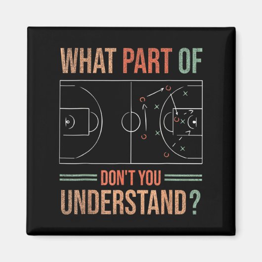 Aimant Basketball Coach What Part Of Dont You Understand  (Devant)