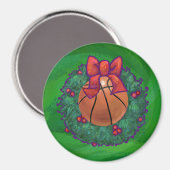 Aimant Basketball dans la couronne de Noël (Recto/Verso)