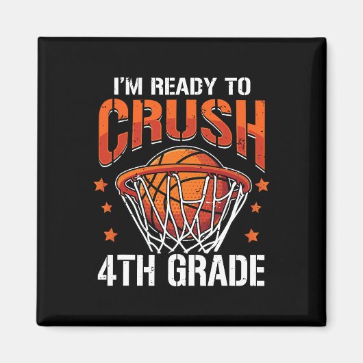 Aimant Basketball de 4e année Revenir à l'école garçons e (Devant)