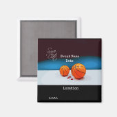 Aimant Basketball Enregistrer la date pour l'invitation d (Recto/Verso)