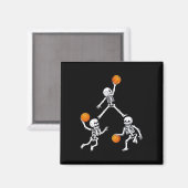 Aimant Basketball Halloween Skeleton Dunking Dribble Boys (Recto/Verso)