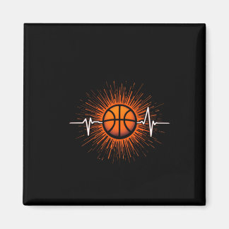 Aimant Basketball Heartbeat - Amour Pour Le Jeu Tee