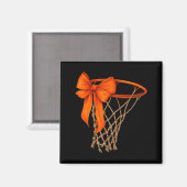 Aimant Basketball Hoop With Bow Cute Basketball Aesthetic (Recto/Verso)