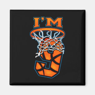 Aimant Basketball Je suis 9 Garçon Fille 9e Anniversaire