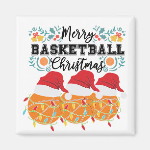 Aimant Basketball Joyeux Noël au joueur avec balle
