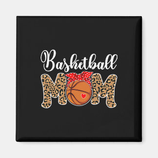 Aimant Basketball Maman Leopard Messy Bun Jeu Jour Fun Mo