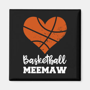 Aimant Basketball Meemaw Fun Basketball Heart Grandma Mee