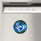 Aimant Basse Clé Treble Clé Coeur Bleu Burst Nebula (In Situ (Lave-vaisselle))