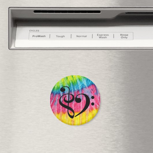 Aimant Basse Clé Treble Coeur Clé Rétro Hippie Cravate-Dy (In Situ (Lave-vaisselle))