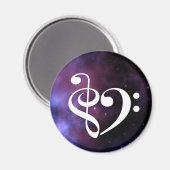 Aimant Basse Clé Treble Coeur Purple Haze Nebula (Recto/Verso)