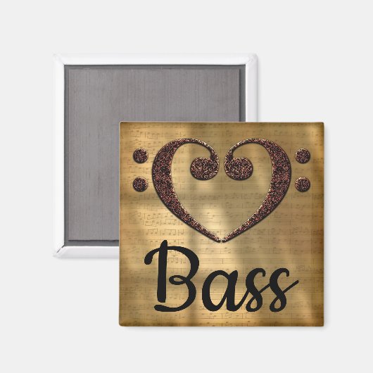 Aimant Basse double Clef Heart Basse (Recto/Verso)