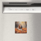 Aimant Basset Hound à l'automne Leaves automne Inspire (In Situ (Lave-vaisselle))