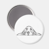 Aimant basset hound black white simple puppy dog eyes  (Recto/Verso)