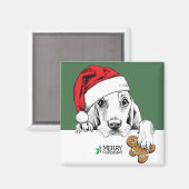 Aimant Basset Hound Cookie de Noël (Recto/Verso)