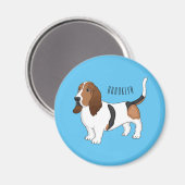 Aimant Basset hound dessin de chien (Recto/Verso)