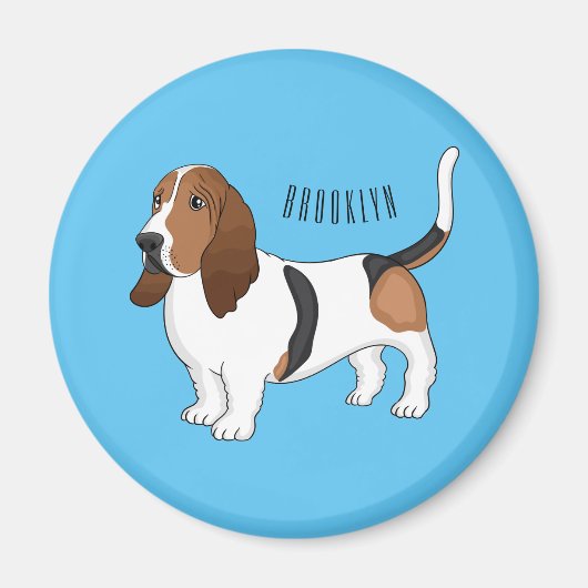 Aimant Basset hound dessin de chien (Devant)