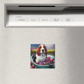 Aimant Basset Hound Dog sur une pagaie : une aventure Pit (In Situ (Lave-vaisselle))