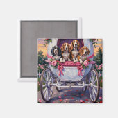 Aimant Basset Hound Dog Valentine's Day  (Recto/Verso)